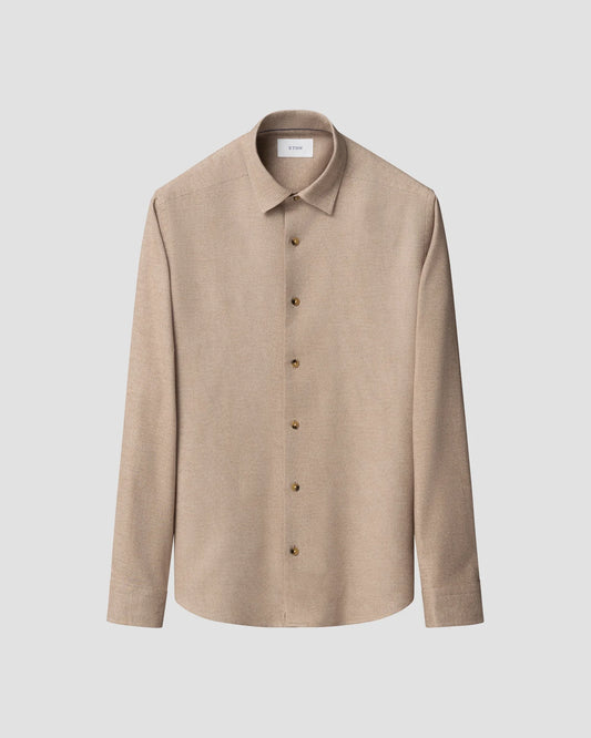 Eton Solid Flannel Shirt