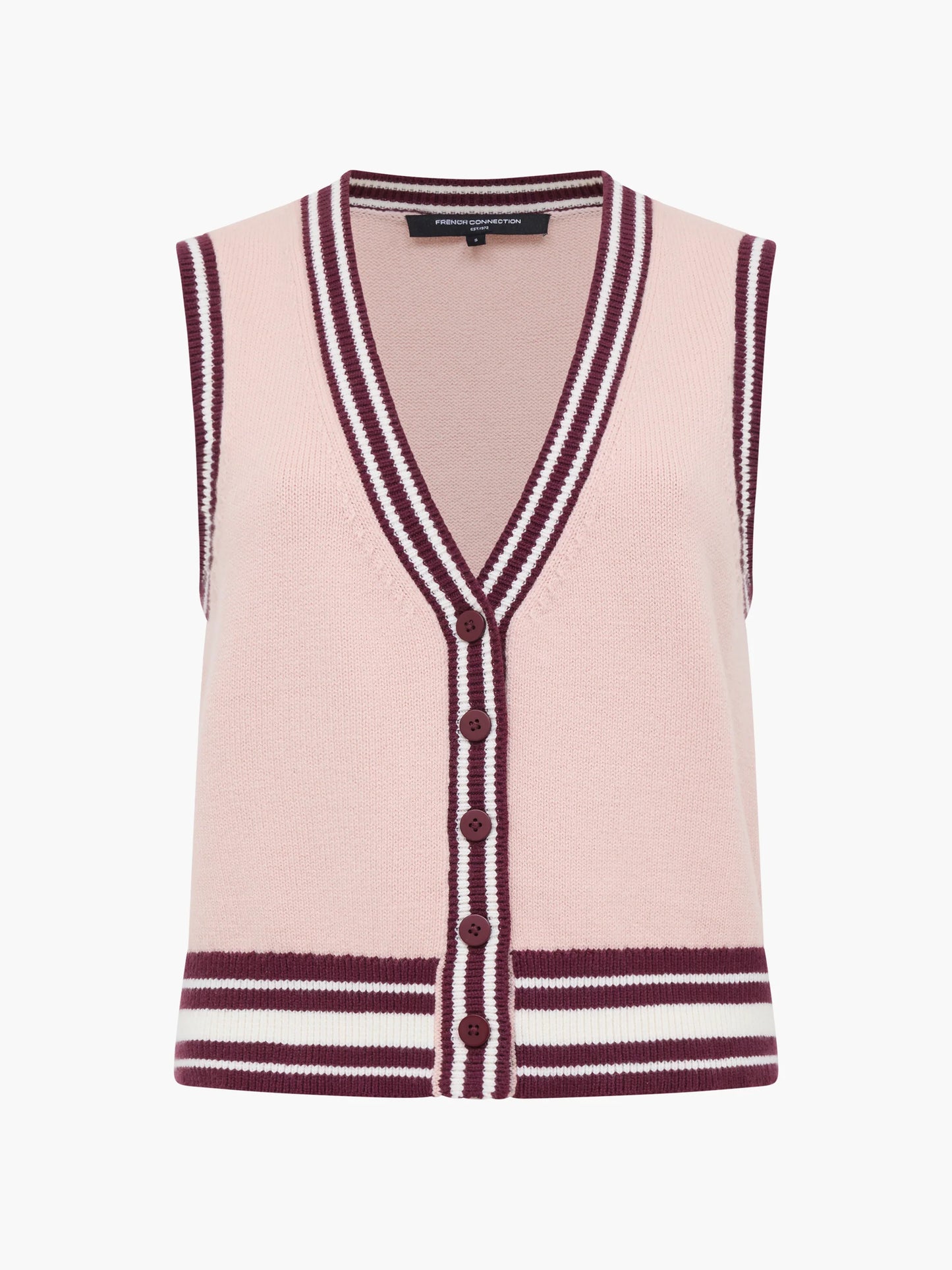 French ConnectionJunie Knit Button Through Striped Vest