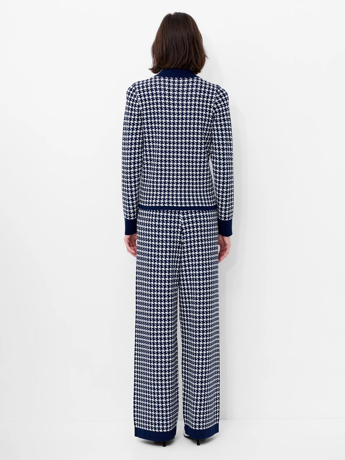 French Connection Gloria Jacquard Knit Zip Up Cardigan