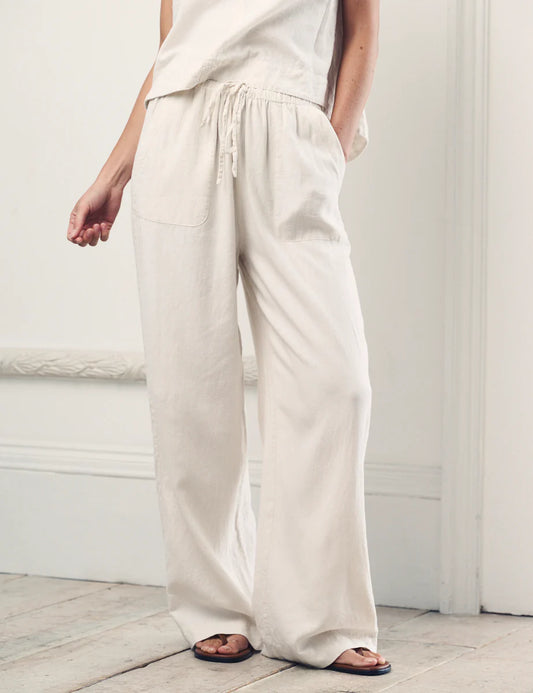 Nobody's Child Linen-blend Drawstring Wide Leg Trousers