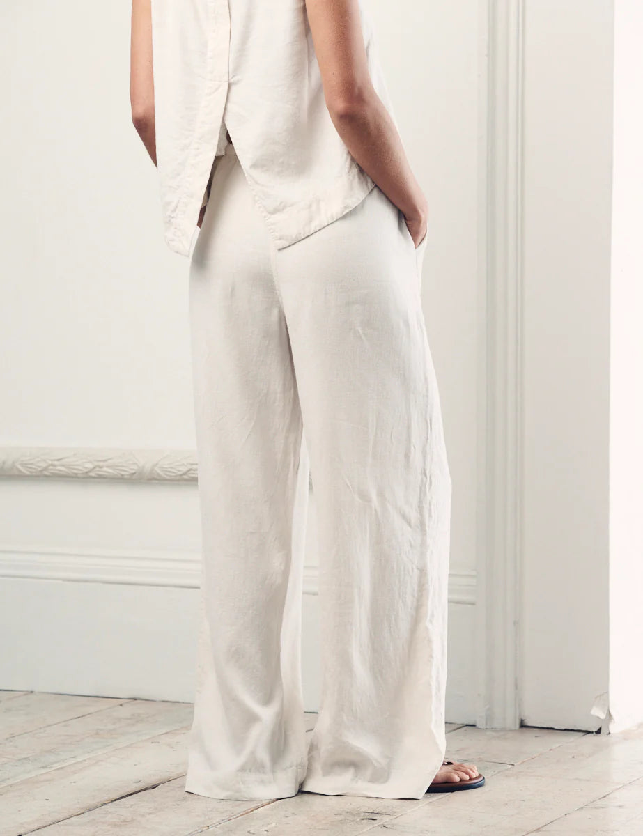 Nobody's Child Linen-blend Drawstring Wide Leg Trousers