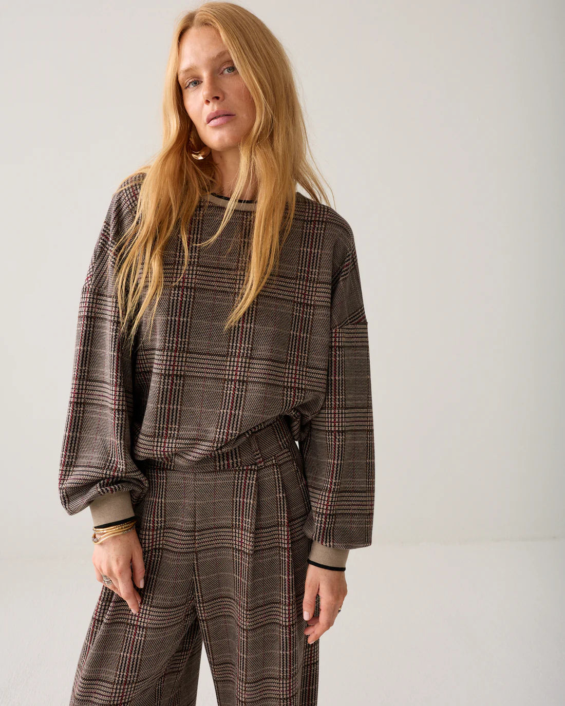 Summum Sweatshirt in Plaid Jacquard