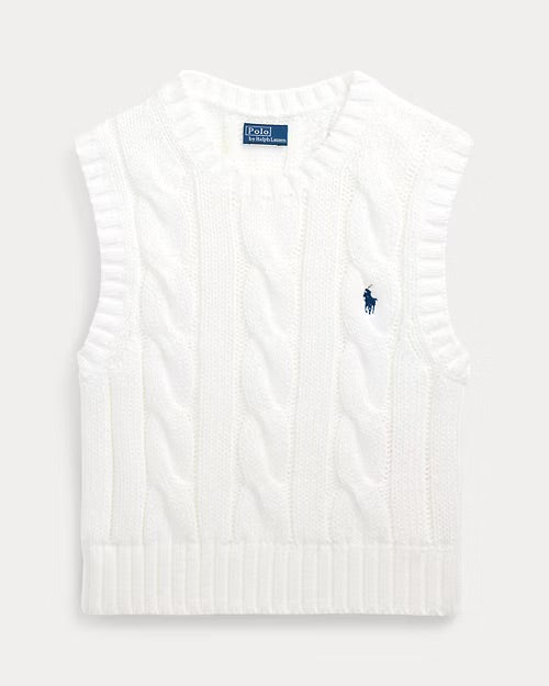 Polo Ralph Lauren Cable-Knit Cotton Cropped Vest