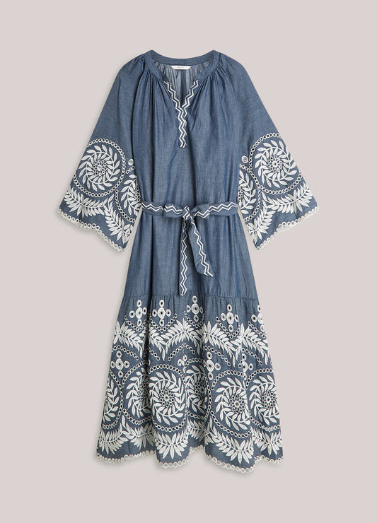 Summum Chambray Dress with Embroidery