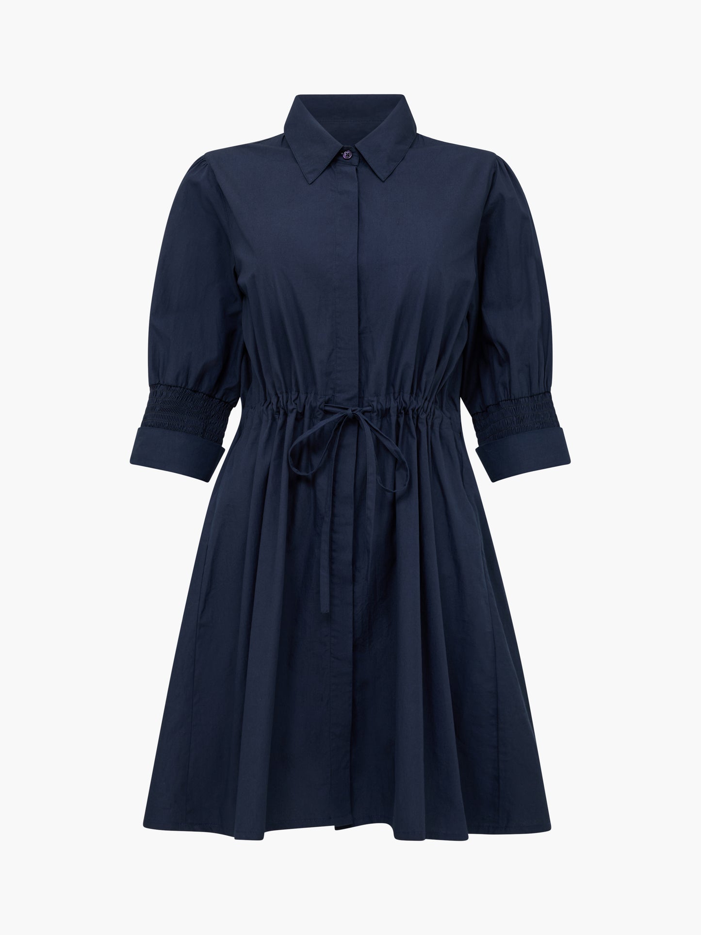 French Connection Cambria Cotton Cinched Waist Shirt Dress