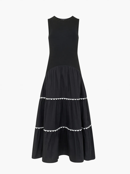 French Connection Kaylie Jia Mix Ric Rac Midi Dress