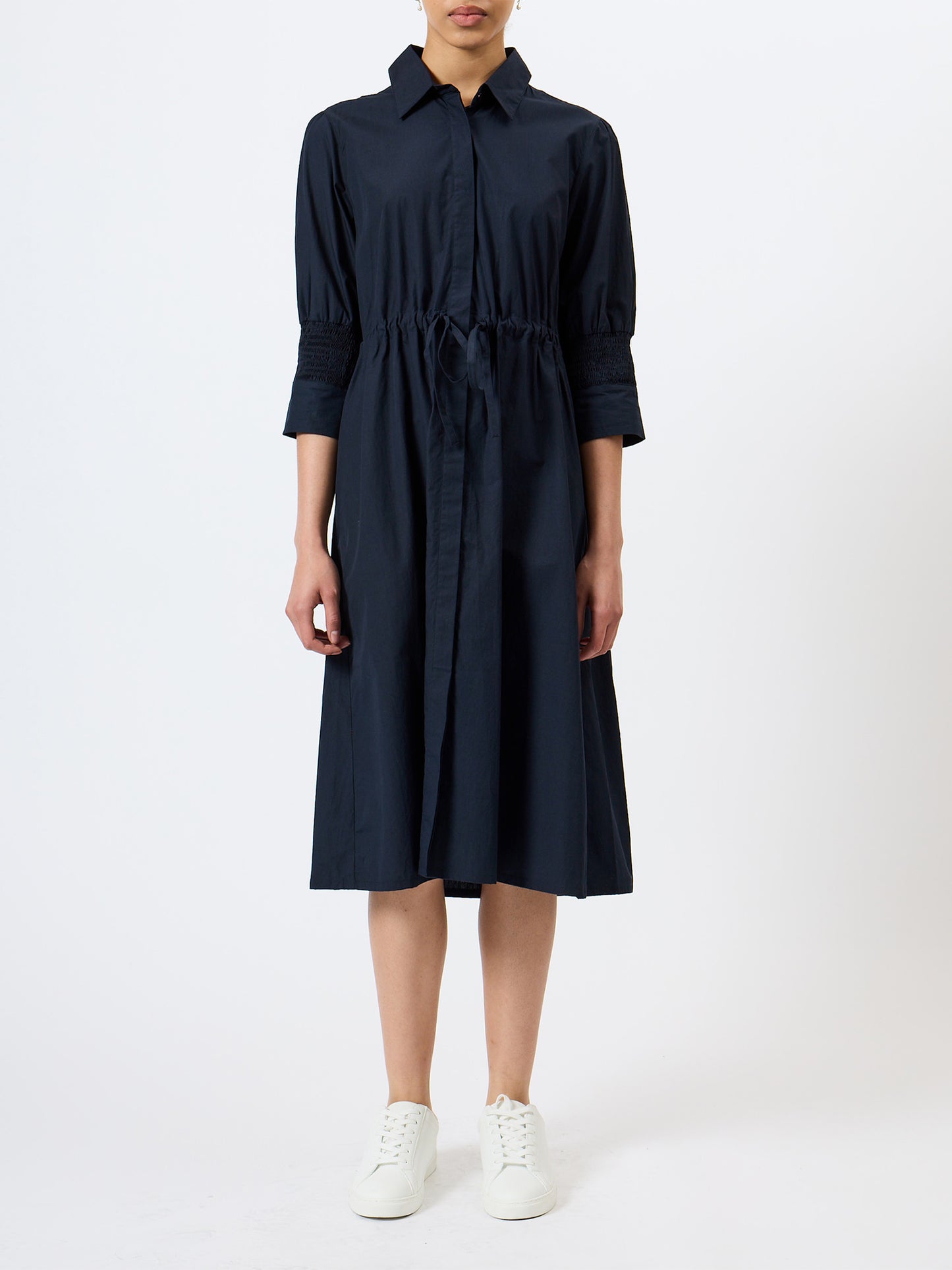 French Connection Cambria Cotton Cinched Waist Shirt Dress