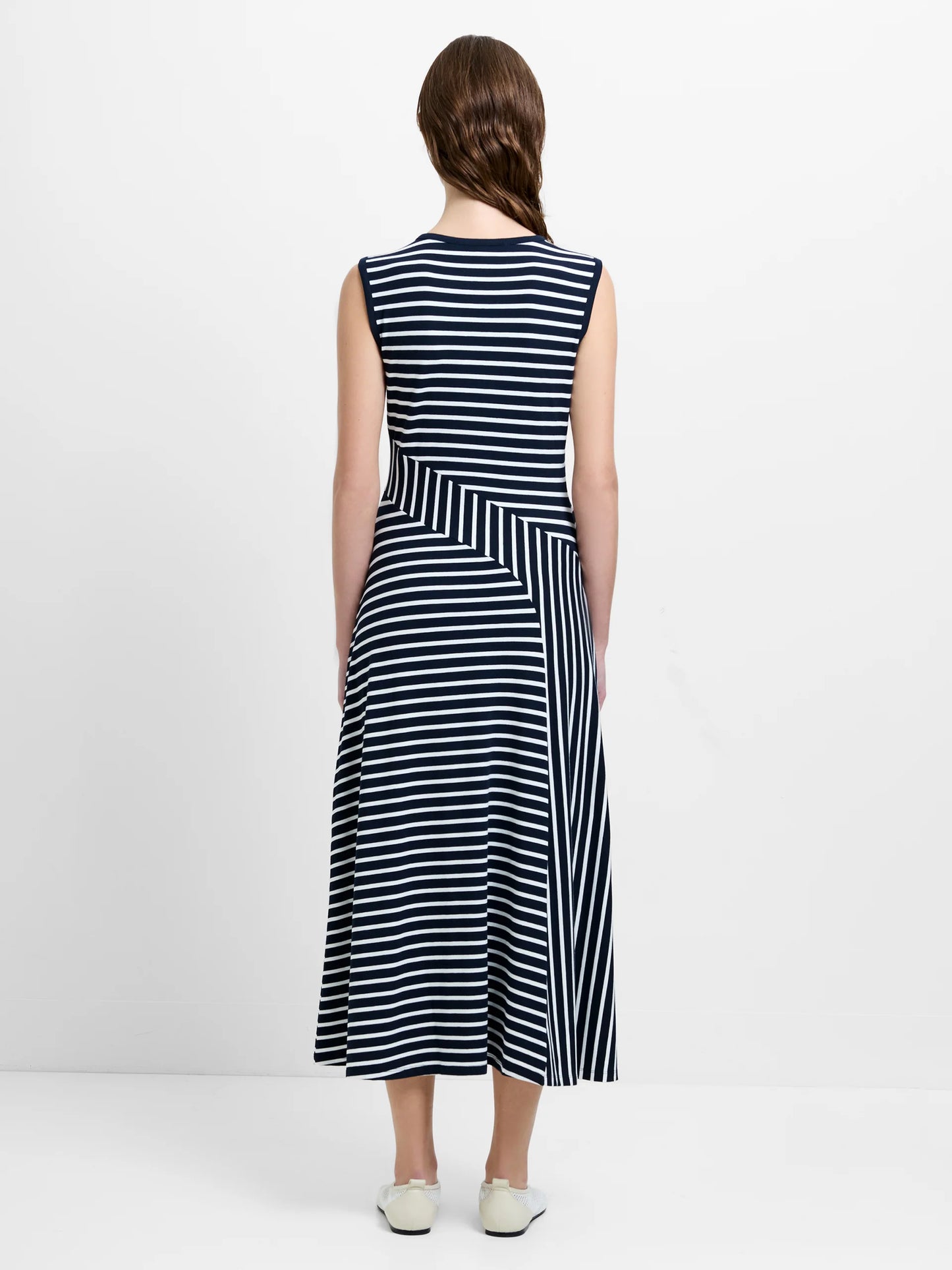 French Connection Kyra Jersey Striped Sleeveless Midi Dress