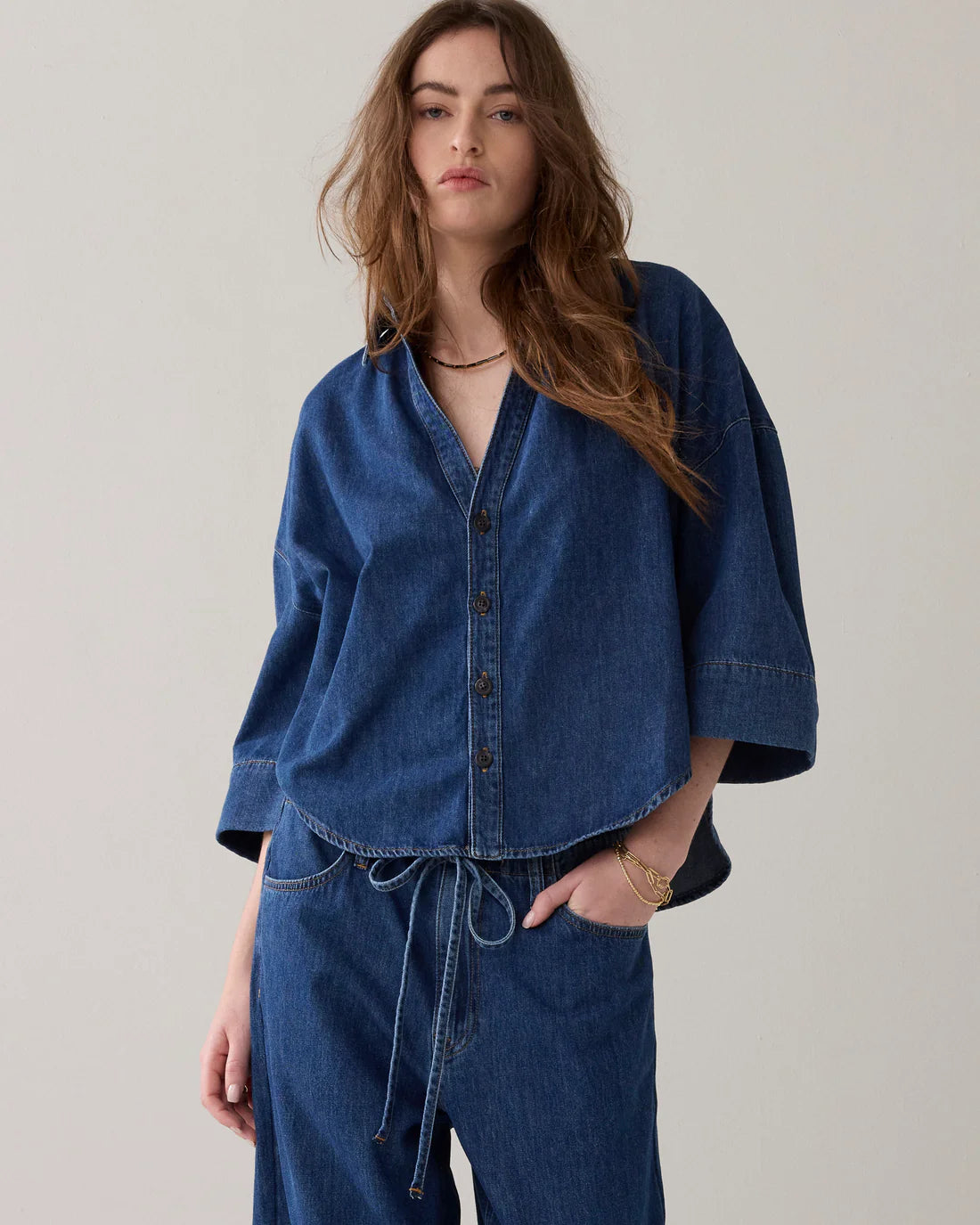 Summum Denim Kimono Blouse