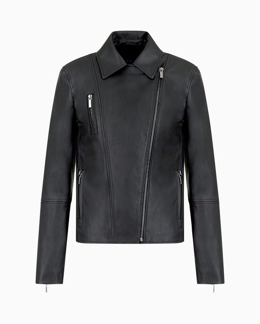 Armani Coated faux leather jacket with side zip