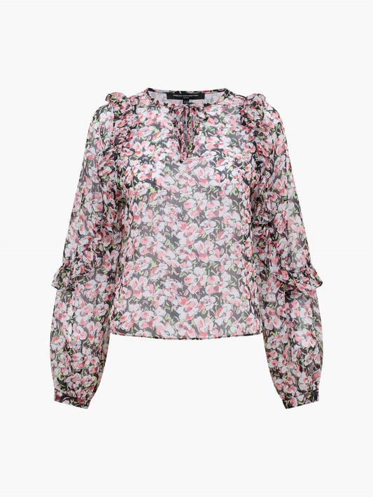 French Connection Molly Emina Ruffle Sleeve Top
