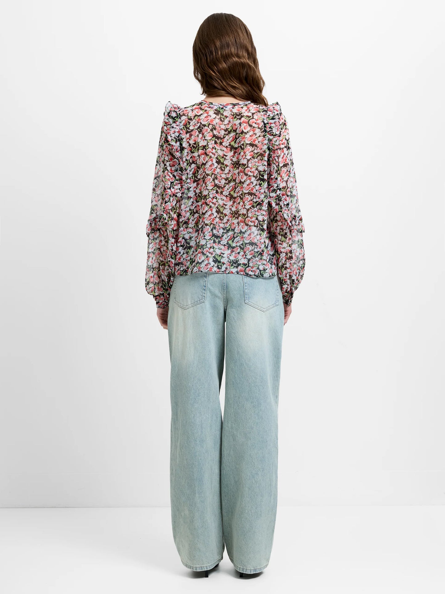 French Connection Molly Emina Ruffle Sleeve Top