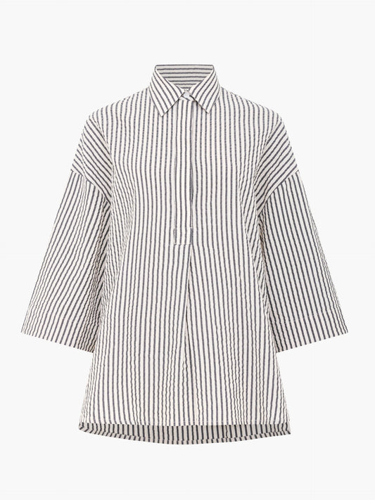 French Connection Lia Seersucker Striped Shirt