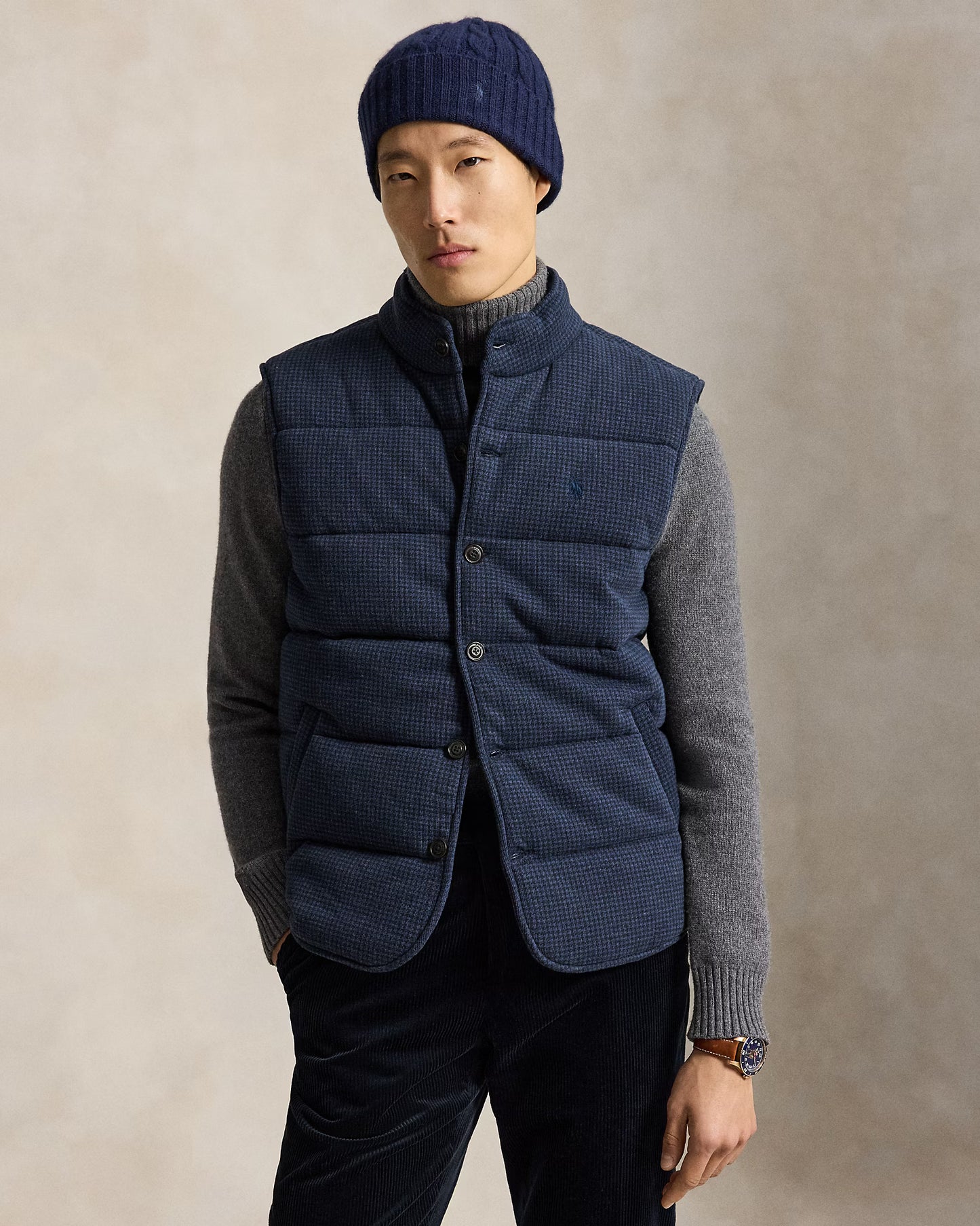 Polo Ralph Lauren Houndstooth Estate-Rib Waistcoat