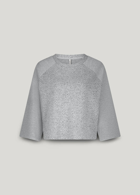 Summum Boxy Jumper with Herringbone Jacquard