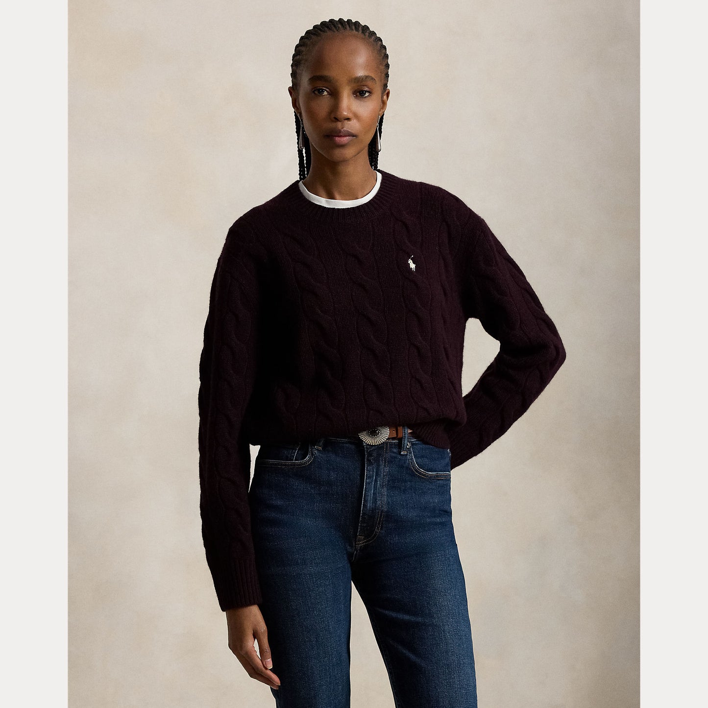 Polo Ralph Lauren Cable Knit Wool Cashmere Sweater