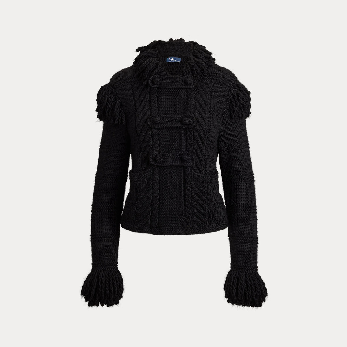 Polo Ralph Lauren Knit Fringe Wool Cardigan