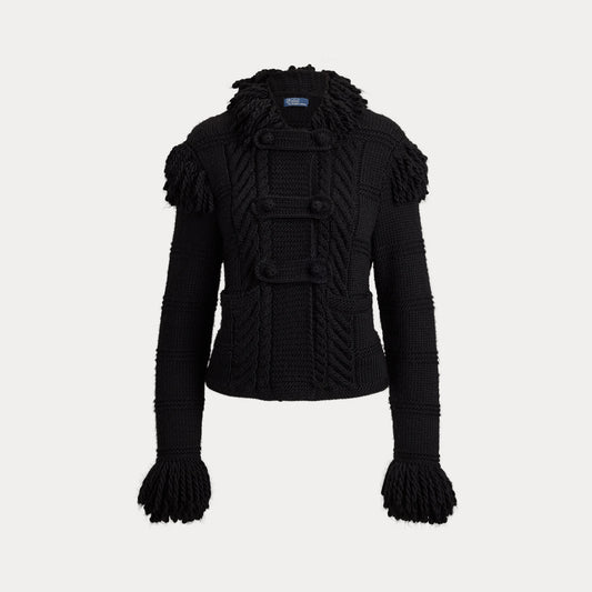 Polo Ralph Lauren Knit Fringe Wool Cardigan