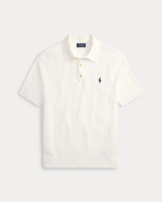 Polo Ralph Lauren Cable-Knit Cotton Polo Sweater