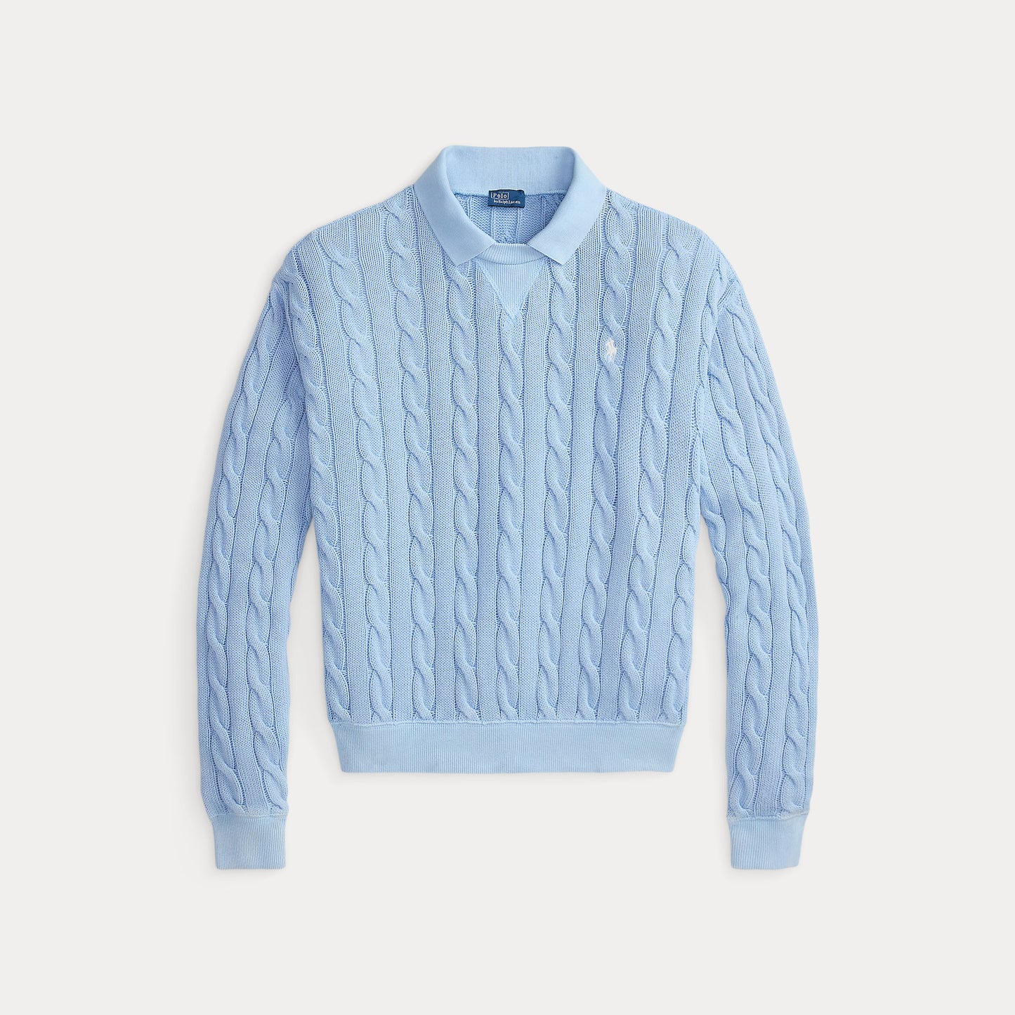Polo Ralph Lauren Cable Knit Cotton Polo Collar Sweater
