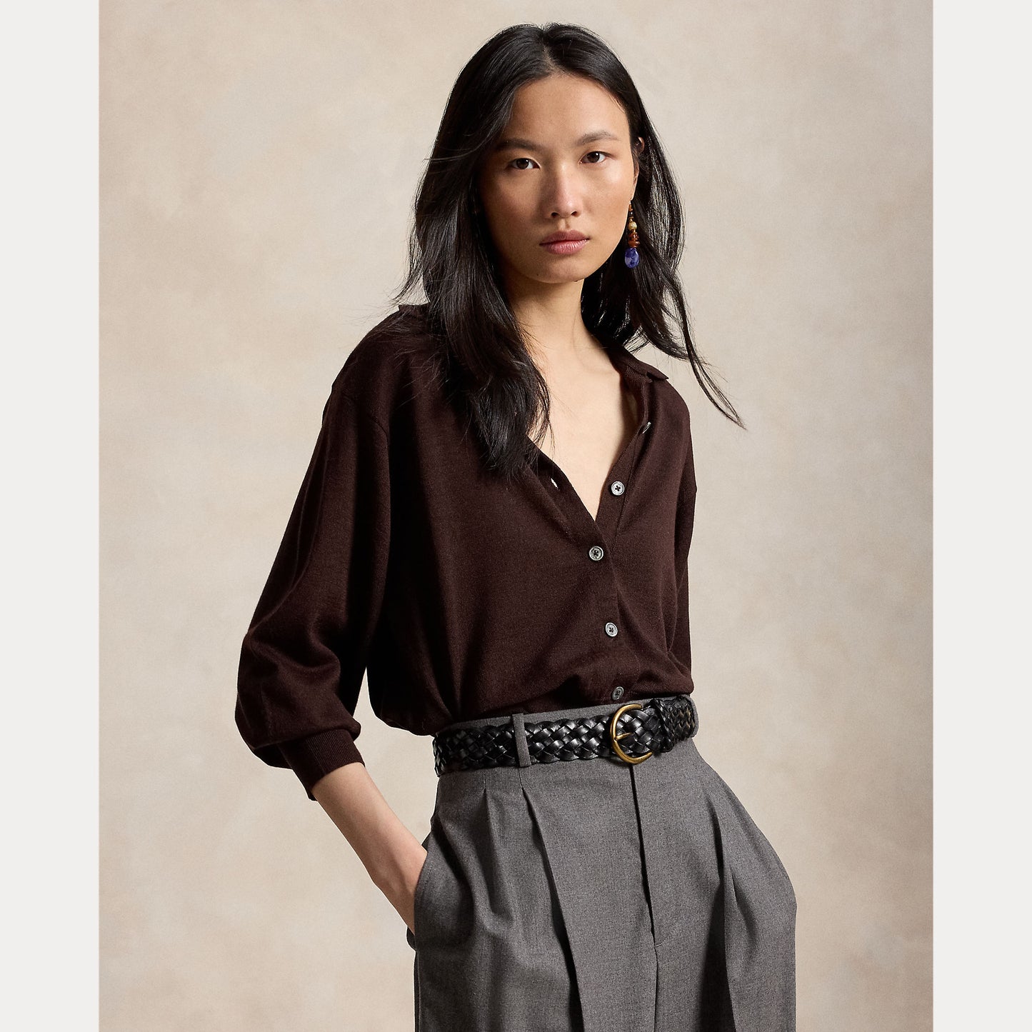 Polo Ralph Lauren Wool Blouson Cardigan