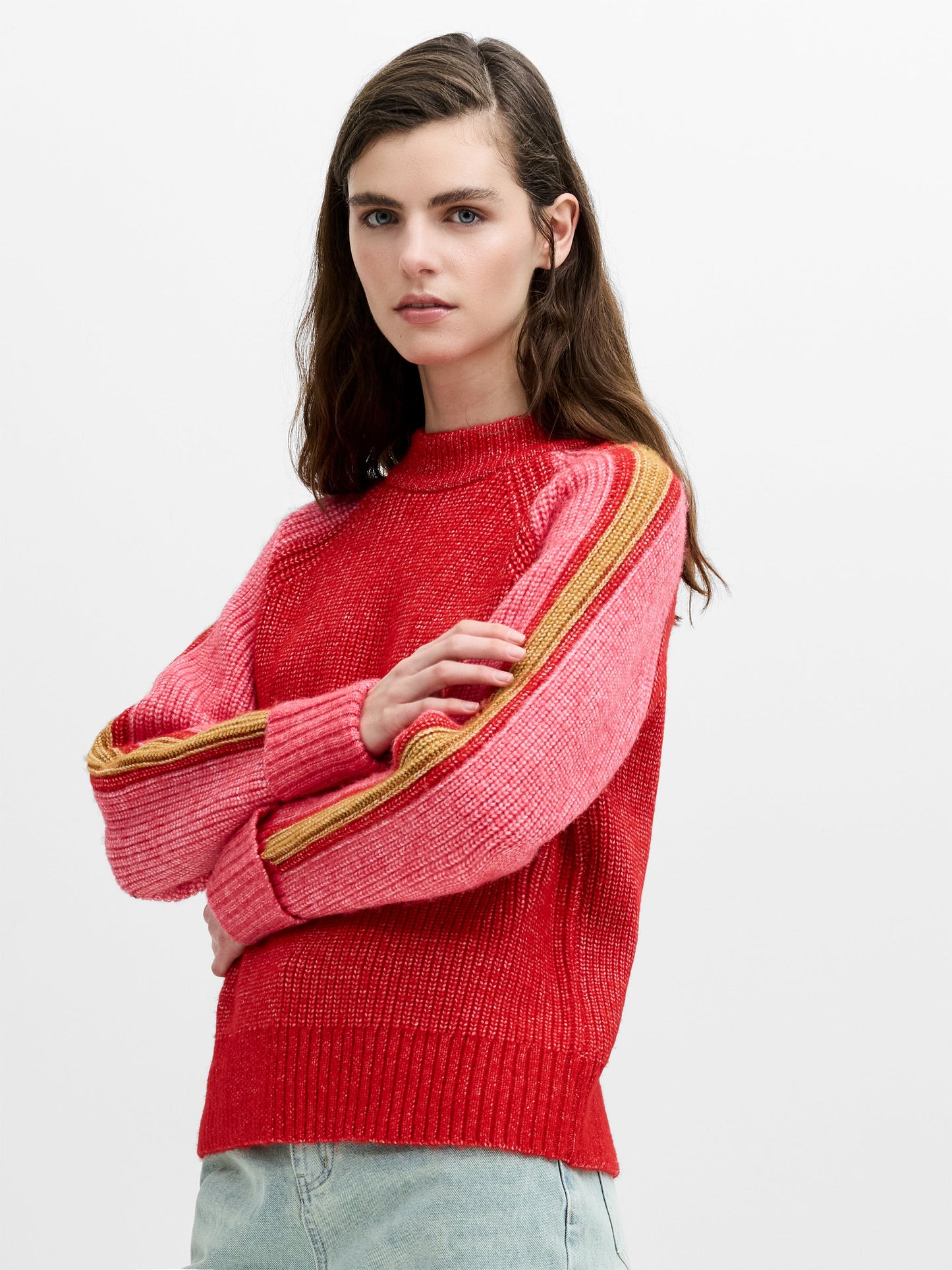 French Connection Kessy Multi-Colour Striped Sleeve Jumper