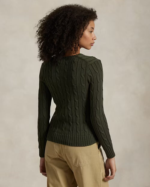 Polo Ralph Lauren Cable-Knit Cotton V-Neck Jumper