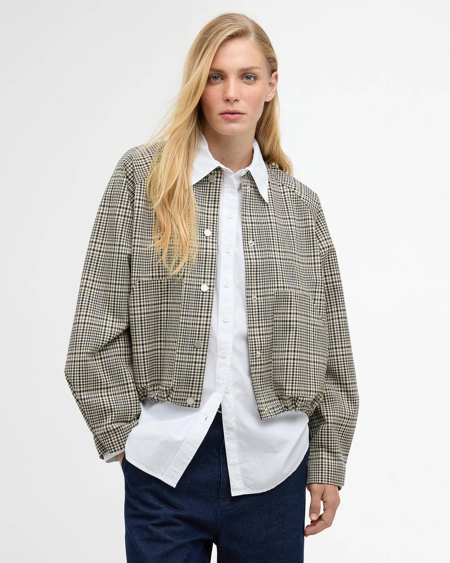Barbour Leyburn Check Showerproof Bomber Jacket