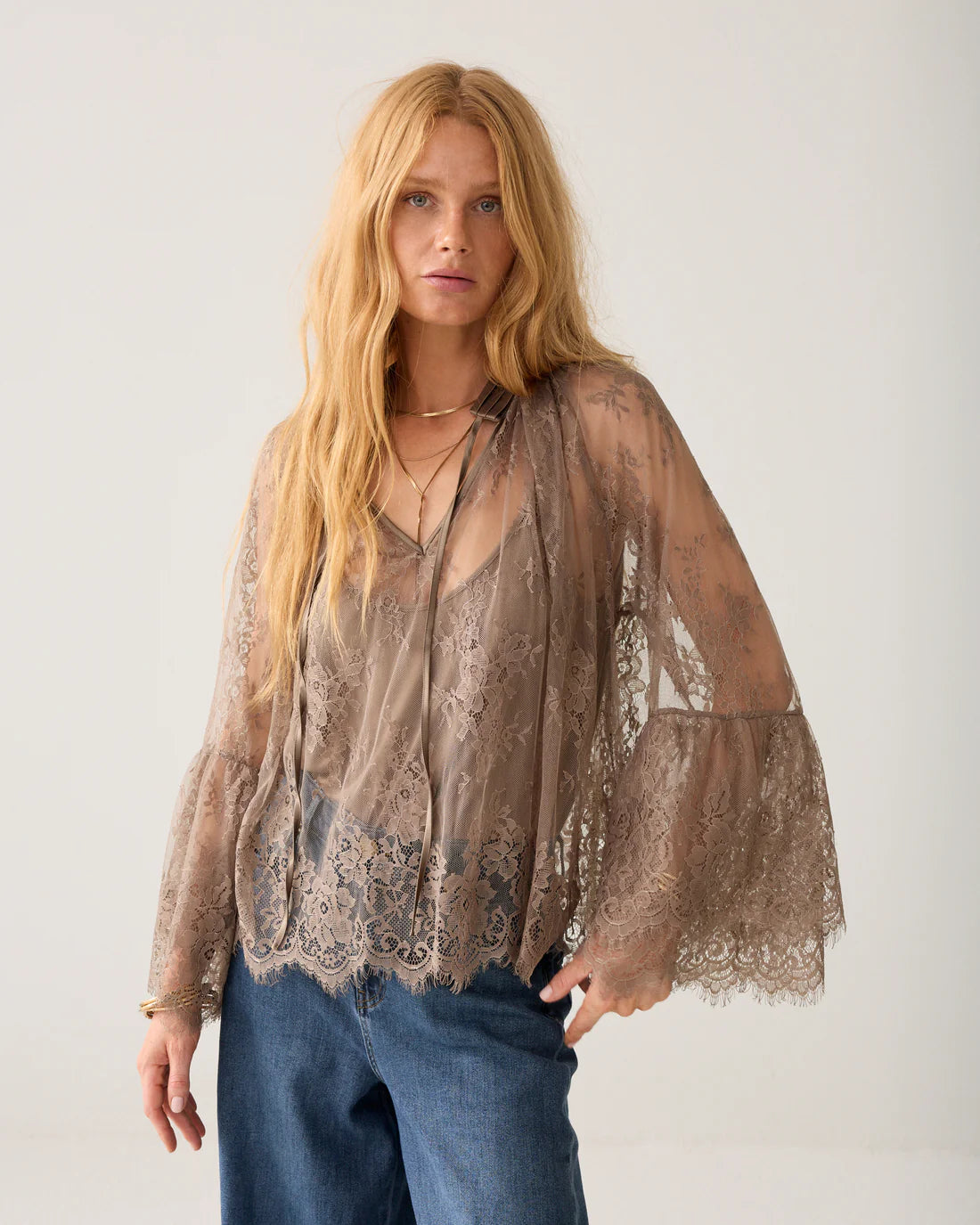 Summum Lace Top with Flounces