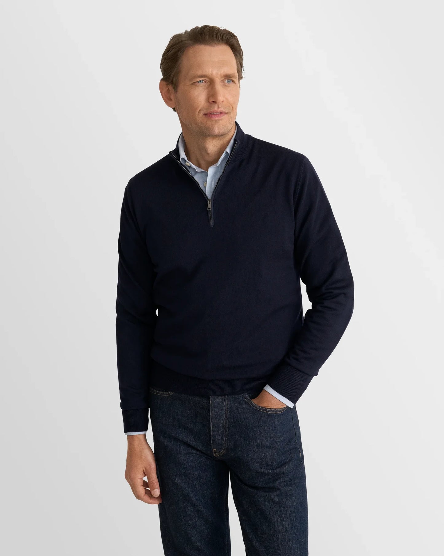 Eton Merino Quarter Zip Knit Sweater