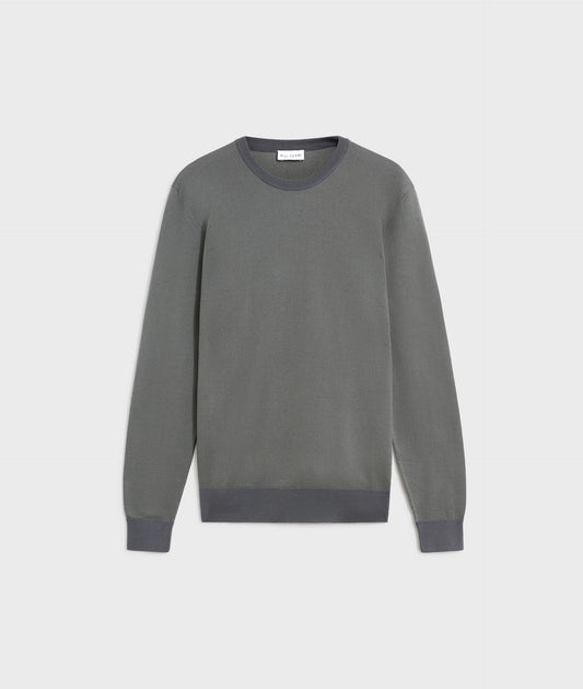 Pal Zileri Herringbone Virgin Wool Crew Knit