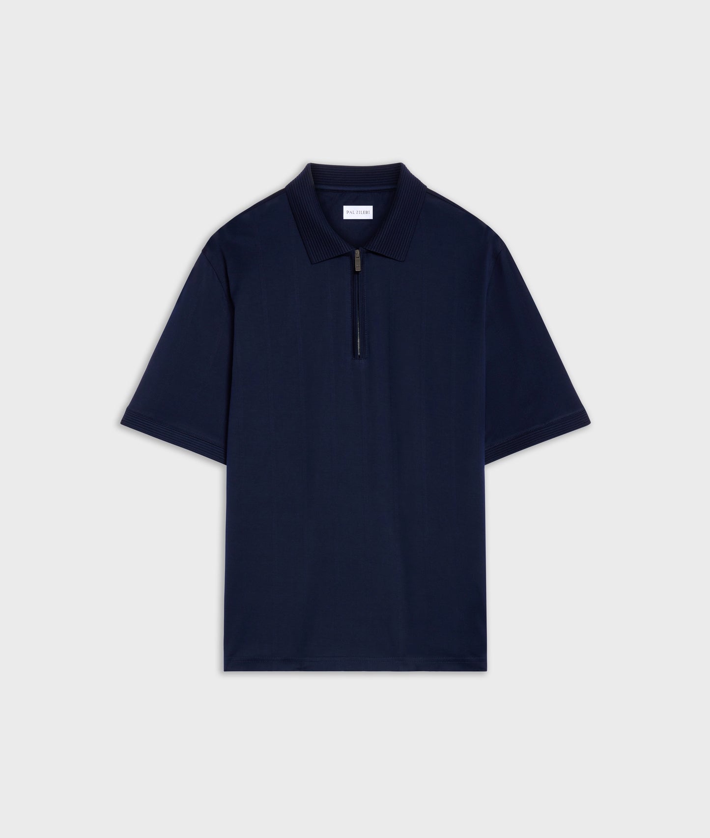 Pal Zileri Cotton Jersey Polo Shirt With Zip And Ottoman Collar And Sleeves