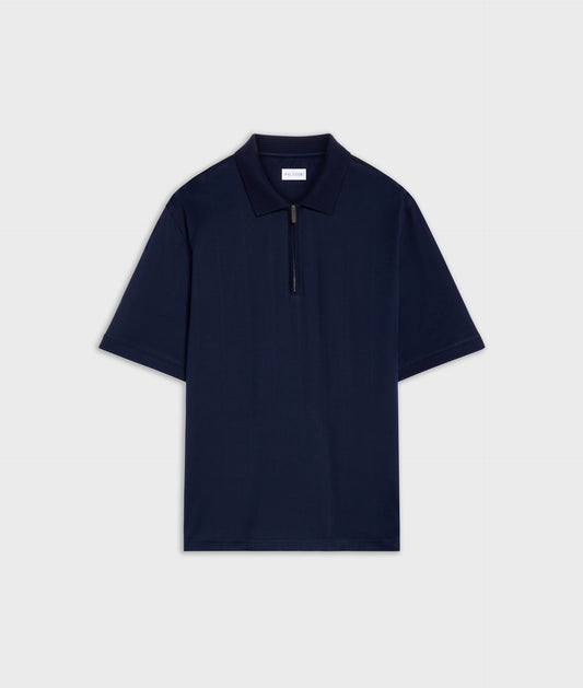 Pal Zileri Cotton Jersey Polo Shirt With Zip And Ottoman Collar And Sleeves