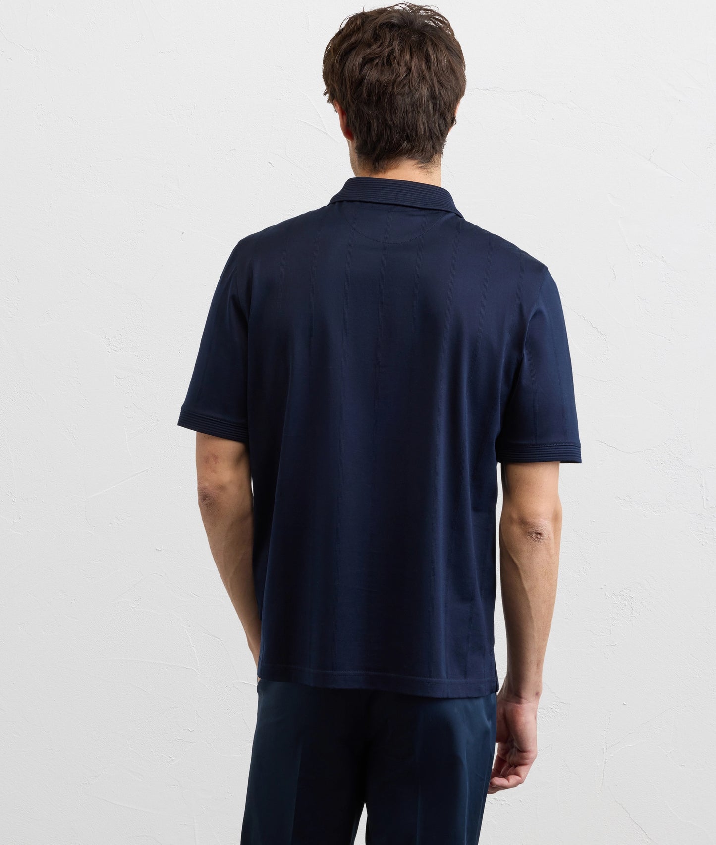 Pal Zileri Cotton Jersey Polo Shirt With Zip And Ottoman Collar And Sleeves