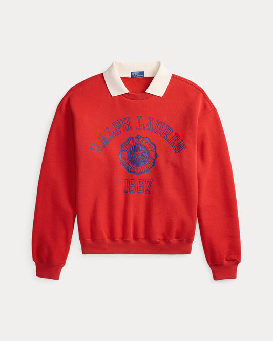 Polo Ralph Lauren Crest Polo-Collar Fleece Crewneck