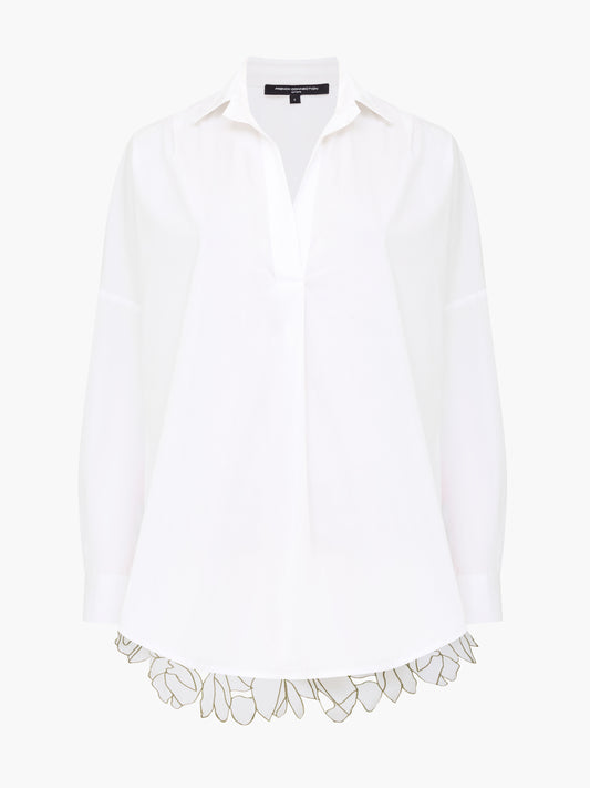 French Connection Lotta Alexis Popover Floral Cutwork Back Shirt