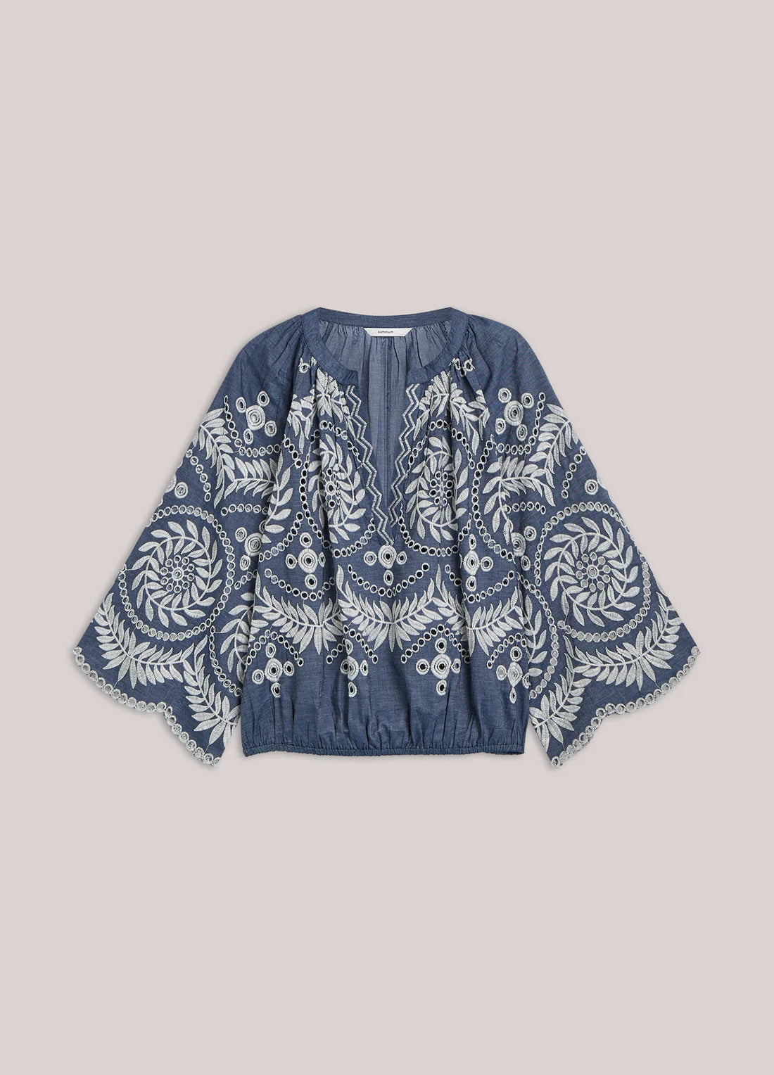 Summum Chambray Top with Embroidery