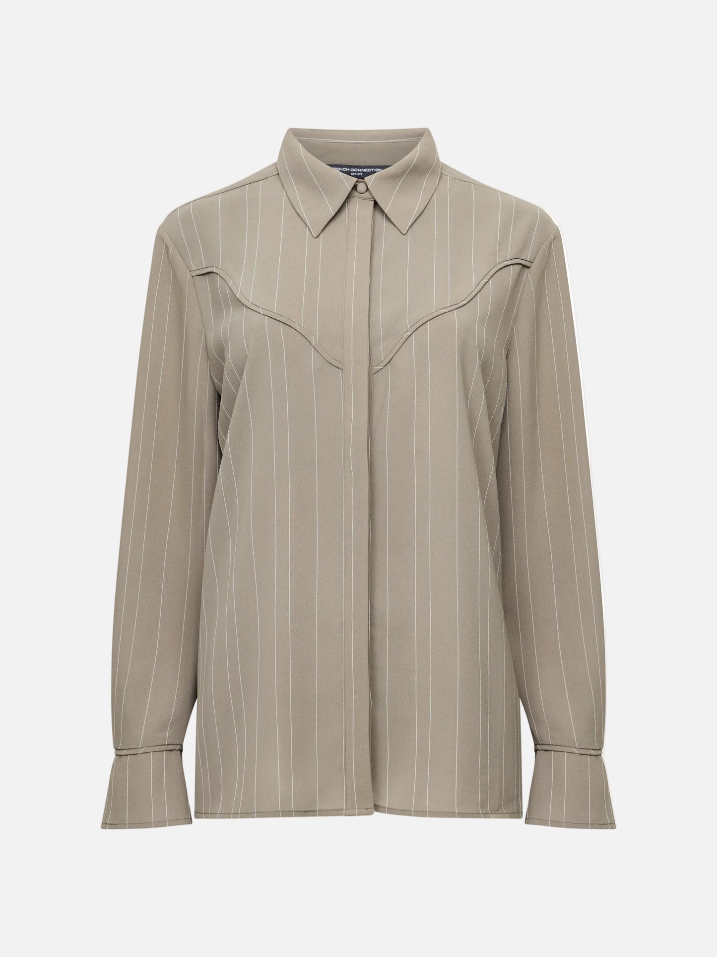 French Connection Erma Pinstripe Contrast Yoke Shirt