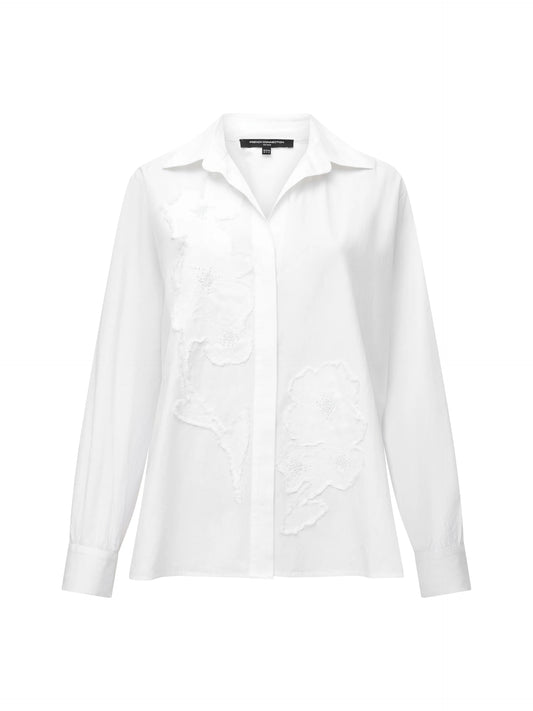 French Connection Cambria Cotton Embellished Shirt