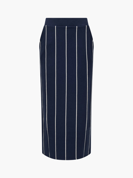 French Connection Sunday Sweat Striped Midi Skirt
