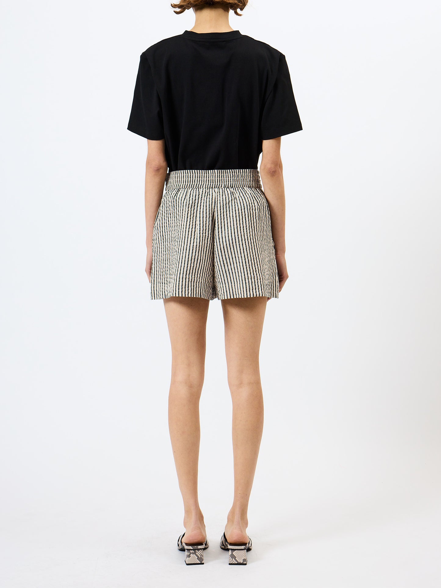 Lia Seersucker Striped Shorts