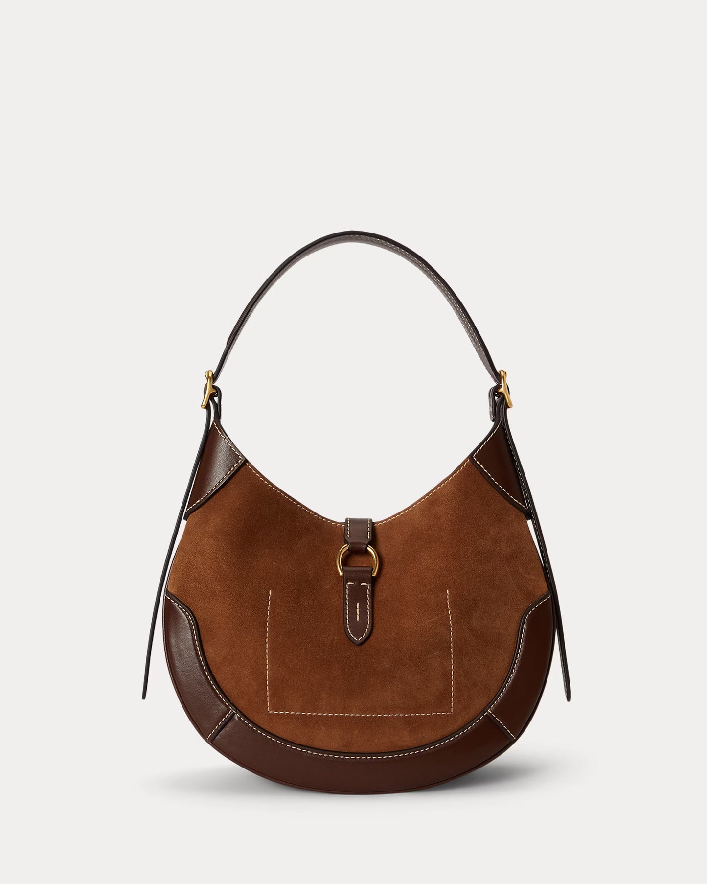 Polo Ralph Lauren Small Polo ID Suede-Leather Shoulder Bag