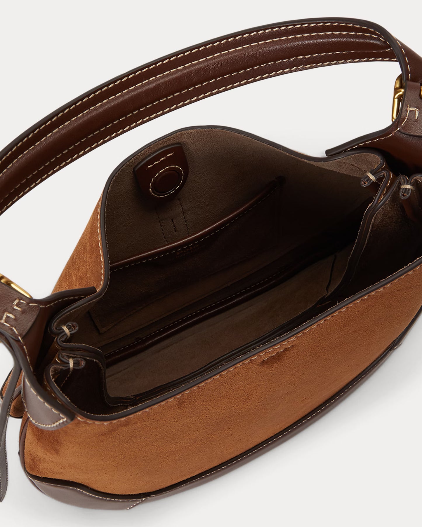 Polo Ralph Lauren Small Polo ID Suede-Leather Shoulder Bag