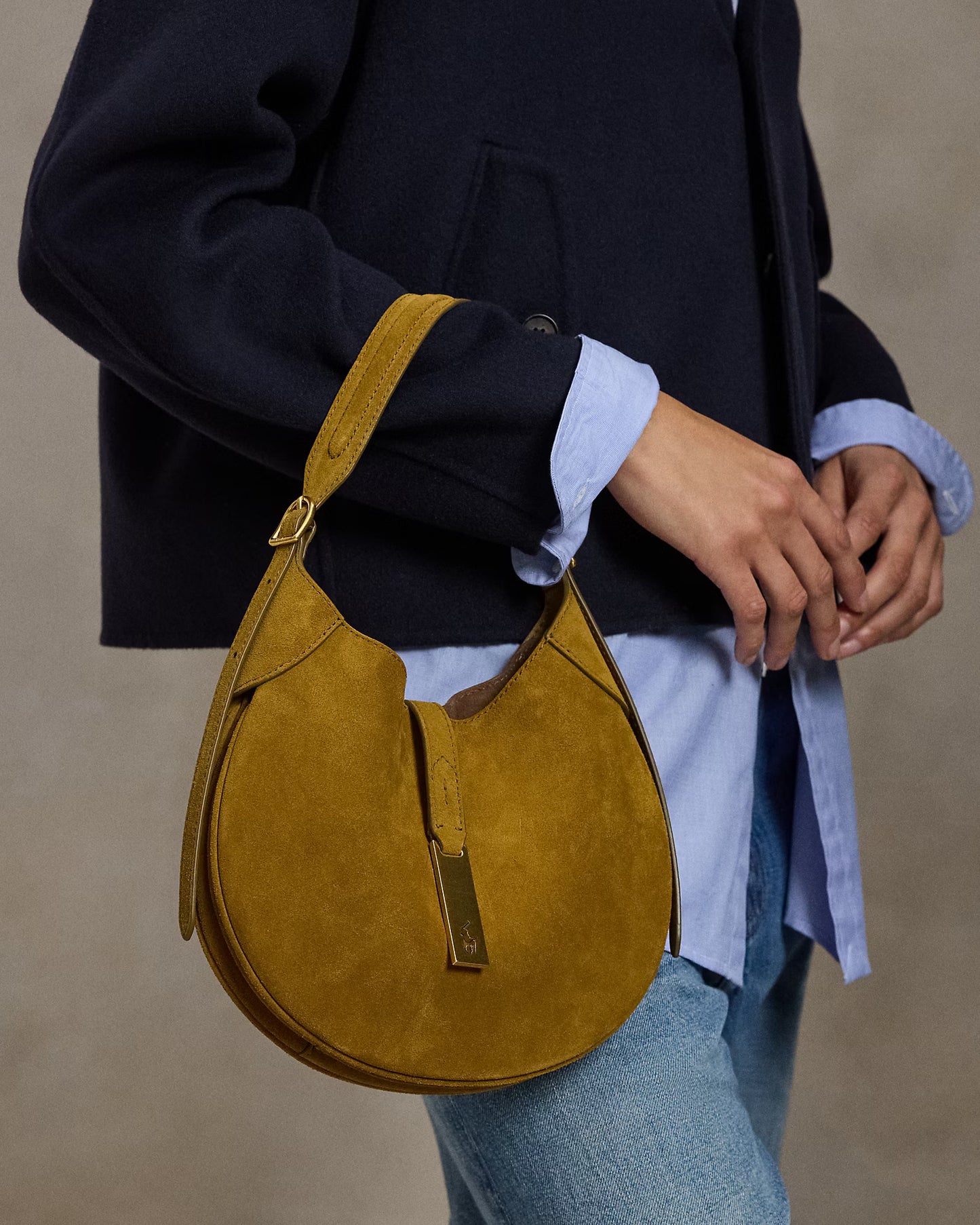 Polo Ralph Lauren Polo ID Suede Small Shoulder Bag