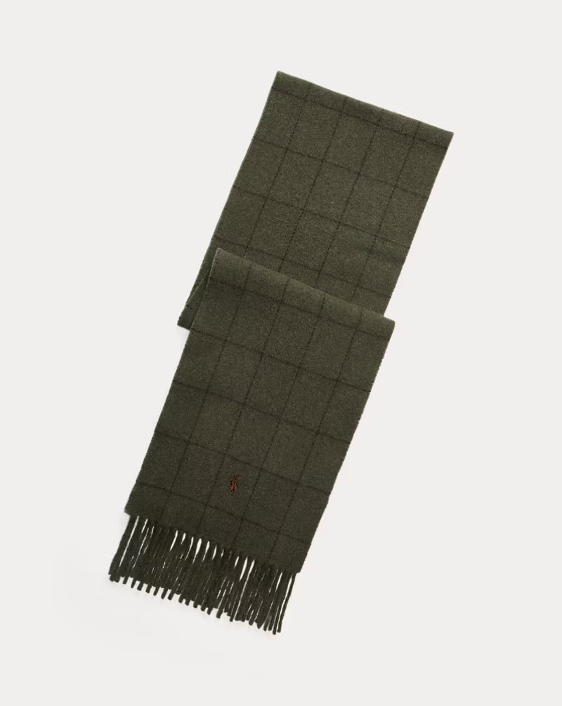 Polo Ralph Lauren Windowpane Plaid Wool-Blend Scarf