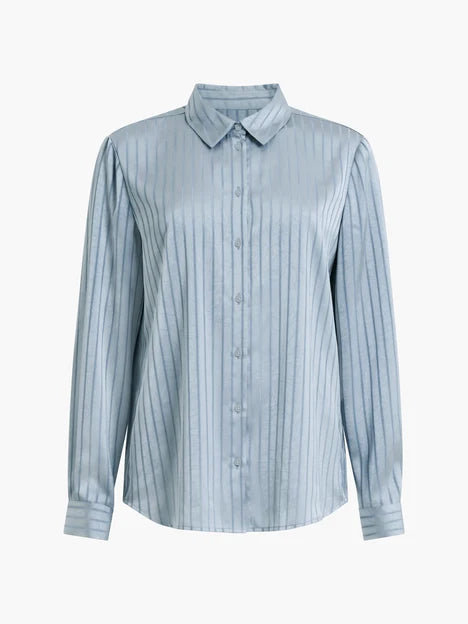 French Connection Maggie Silver Stripe Satin Shirt