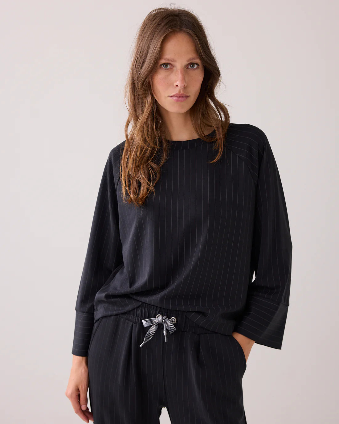 Summum Soft Scuba Pinstripe Top
