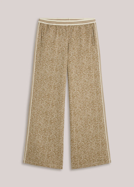 Summum Wide Leg Herringbone Trousers