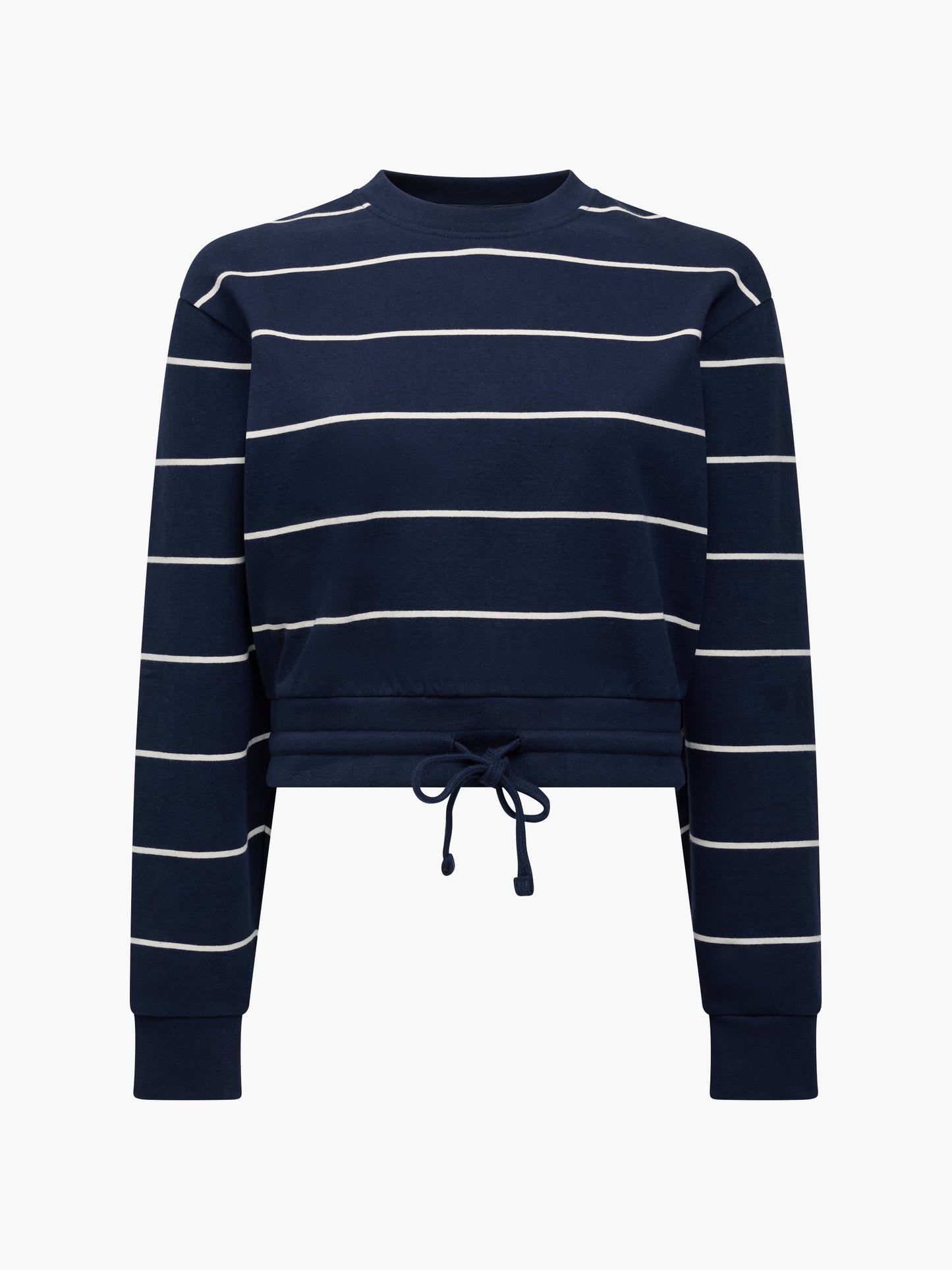 French Connection Sunday Sweat Striped Drawstring Cropped Jumper