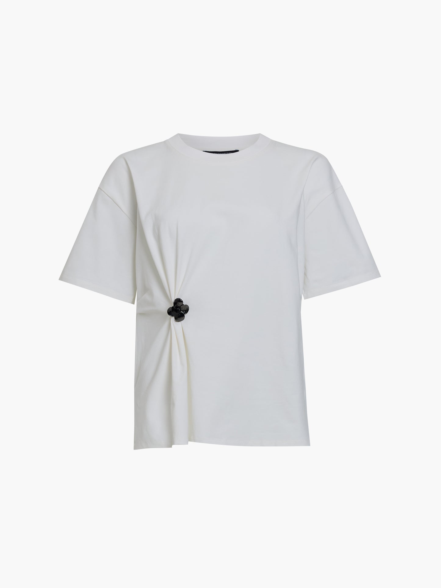 French Connection Rallie Flower Trim Cinched T-Shirt